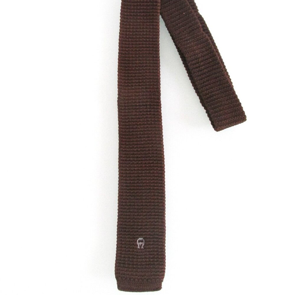 Etienne Aigner Vintage Flat/Square Bottom Cotton Knit Tie